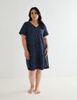Studio Curve Sleep T-Shirt Nightie, Navy Stars product photo View 03 S