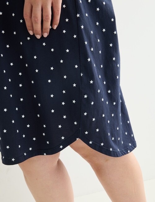 Studio Curve Sleep T-Shirt Nightie, Navy Stars product photo View 04 L