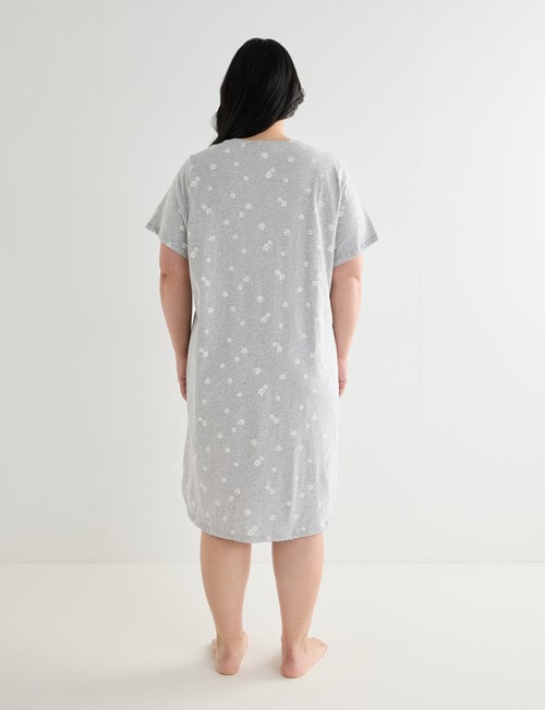 Studio Curve Sleep T-Shirt Nightie, Grey Marle Daisy product photo View 02 L