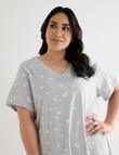 Studio Curve Sleep T-Shirt Nightie, Grey Marle Daisy product photo View 04 S