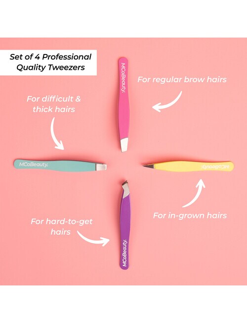 MCoBeauty Perfect Tweezers Professional, 4-Pack Set product photo View 02 L