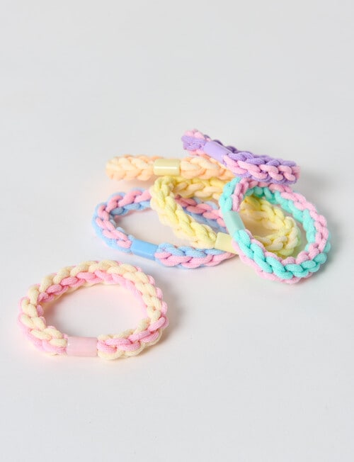 Mac & Ellie Hair Tie, 6-Piece, Two-Tone Braided product photo