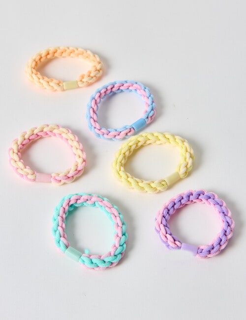 Mac & Ellie Hair Tie, 6-Piece, Two-Tone Braided product photo View 02 L
