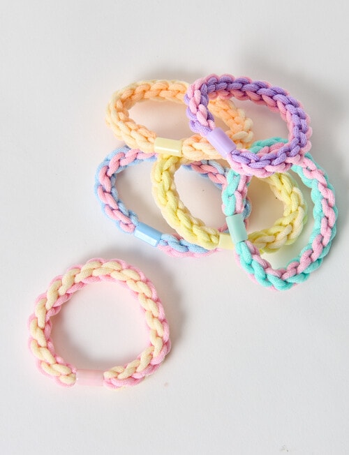 Mac & Ellie Hair Tie, 6-Piece, Two-Tone Braided product photo View 03 L