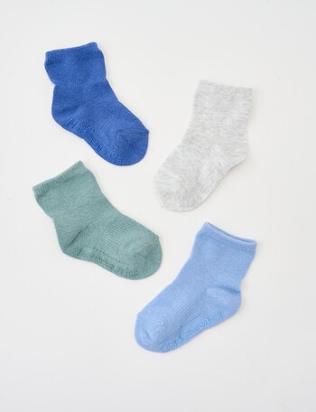 Underworks Underworks Infants Plain Crew Socks, 4-Pack, Blue product photo