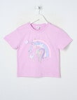Mac & Ellie Unicorn Rainbow Short Sleeve Boxy Tee, Bright Lilac product photo
