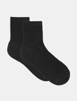 Levante Mia Pointelle Crew Socks, Nero product photo