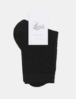 Levante Mia Pointelle Crew Socks, Nero product photo View 02 S