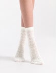 Levante Mia Pointelle Crew Socks, Cr&egrave;me product photo View 03 S