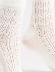 Levante Mia Pointelle Crew Socks, Cr&egrave;me product photo View 05 S