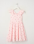 Mac & Ellie Flutter Sleeve Cherry Dress, Baby Pink product photo View 04 S
