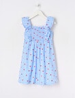 Mac & Ellie Frill Sleeve Gingham Strawberry Dress, Cornflower product photo