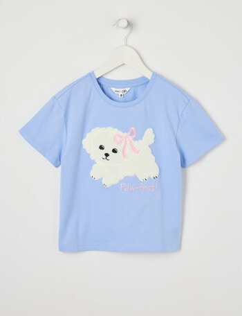 Mac & Ellie Pawfect Short Sleeve Boxy Tee, Cornflower product photo