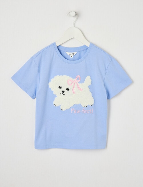 Mac & Ellie Pawfect Short Sleeve Boxy Tee, Cornflower product photo