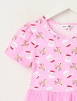 Mac & Ellie Xmas Santa Short Sleeve Tutu Dress, Candy Pink product photo View 02 S