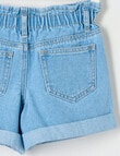 Mac & Ellie Embroidered Daisy Paperbag Waist Short, Light Blue product photo View 02 S