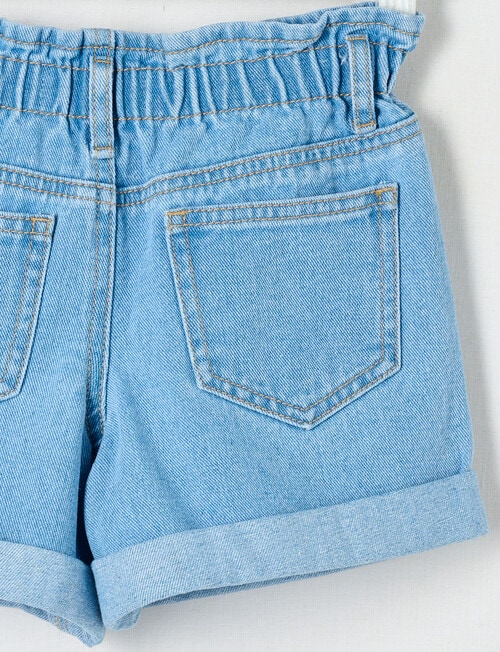 Mac & Ellie Embroidered Daisy Paperbag Waist Short, Light Blue product photo View 02 L