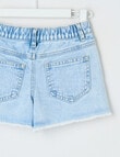 Mac & Ellie Denim Crochet Daisies Short, Light Blue product photo View 02 S