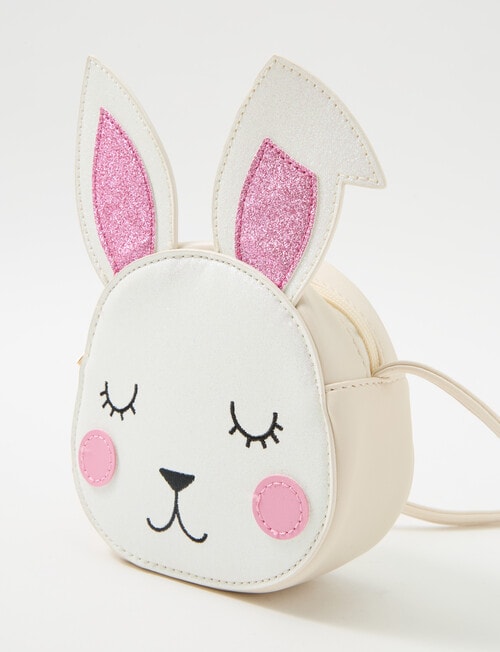 Mac & Ellie Sparkly Bunny Crossbody Bag, White product photo View 02 L