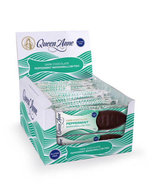 Queen Anne Dark Chocolate Peppermint Marshmallow Fish, 50 g product photo