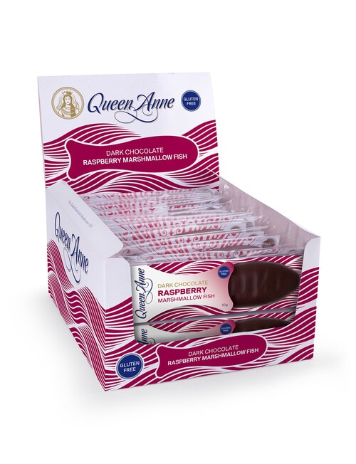 Queen Anne Dark Chocolate Raspberry Marshmallow Fish, 50 g product photo