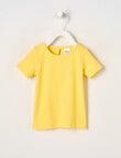 Teeny Weeny Alphabet Soup Play Girls Short Sleeve Rib Tee, Yellow product photo