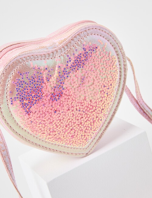 Mac & Ellie Heart Sequin Cross Body Bag, Pink product photo View 03 L