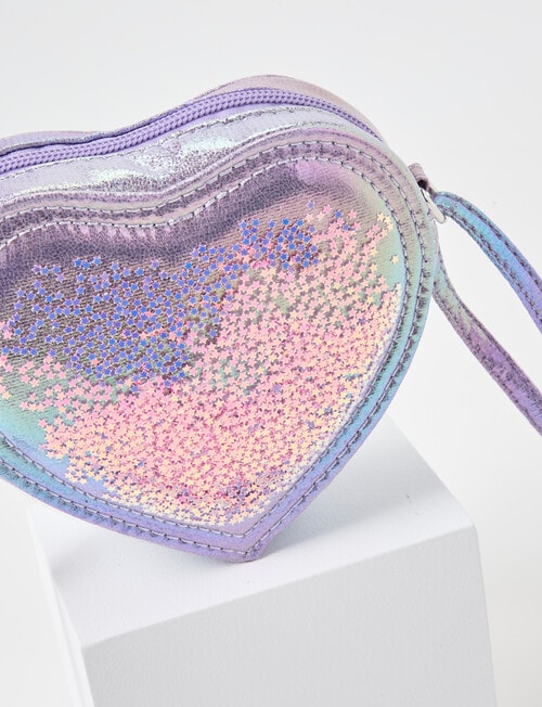 Mac & Ellie Heart Sequin Cross Body Bag, Lilac product photo View 03 L