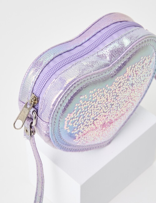 Mac & Ellie Heart Sequin Cross Body Bag, Lilac product photo View 04 L