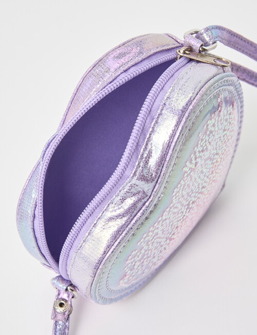 Mac & Ellie Heart Sequin Cross Body Bag, Lilac product photo View 05 L