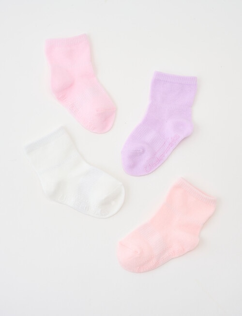 Underworks Underworks Infants Plain Crew Socks, 4-Pack, Pink product photo