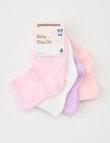 Underworks Underworks Infants Plain Crew Socks, 4-Pack, Pink product photo View 02 S