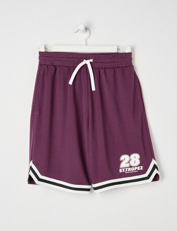 No Issue Oversize Mesh Knit Short, Grape product photo