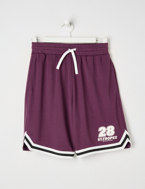 No Issue Oversize Mesh Knit Short, Grape product photo