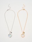 Mac & Ellie Fixed Heart Locket Necklace, 2-Piece product photo