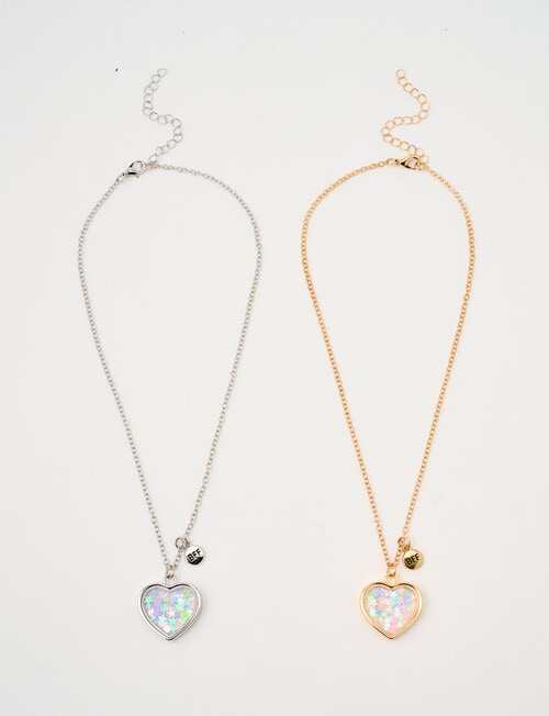 Mac & Ellie Fixed Heart Locket Necklace, 2-Piece product photo