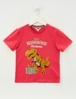 Mac & Ellie Christmas Dino Flip Sequin Short Sleeve Tee, Cherry product photo View 02 S