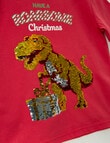 Mac & Ellie Christmas Dino Flip Sequin Short Sleeve Tee, Cherry product photo View 03 S