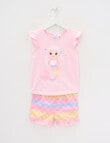 Sleep Mode Little Mermaid Knit Woven PJ Set, Candy Pink product photo
