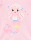Sleep Mode Little Mermaid Knit Woven PJ Set, Candy Pink product photo View 02 S