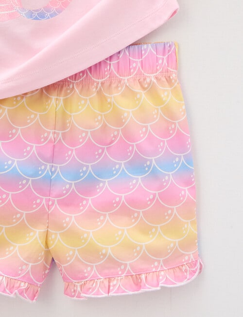 Sleep Mode Little Mermaid Knit Woven PJ Set, Candy Pink product photo View 04 L