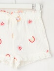 Teeny Weeny Alphabet Soup Rainbow Muslin Short, White product photo View 02 S