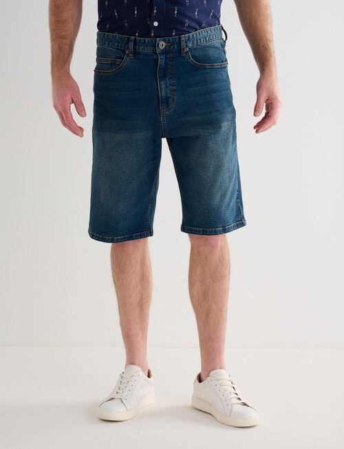 Chisel Stretch Denim Short, Mid Wash product photo View 06 L