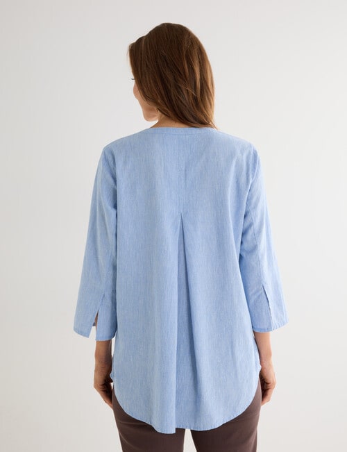 Line 7 Vacay Linen Blend Top, Vista Blue product photo View 02 L