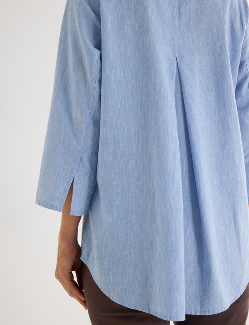 Line 7 Vacay Linen Blend Top, Vista Blue product photo View 05 L