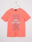 No Issue Kiwi Map Short Sleeve Tee, Persimmon product photo