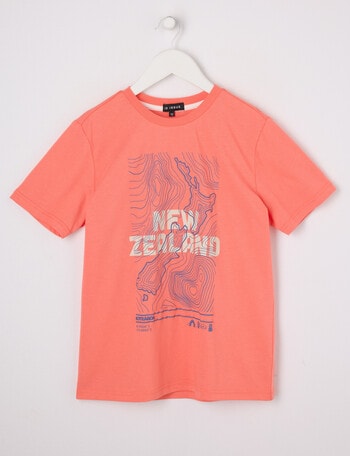 No Issue Kiwi Map Short Sleeve Tee, Persimmon product photo
