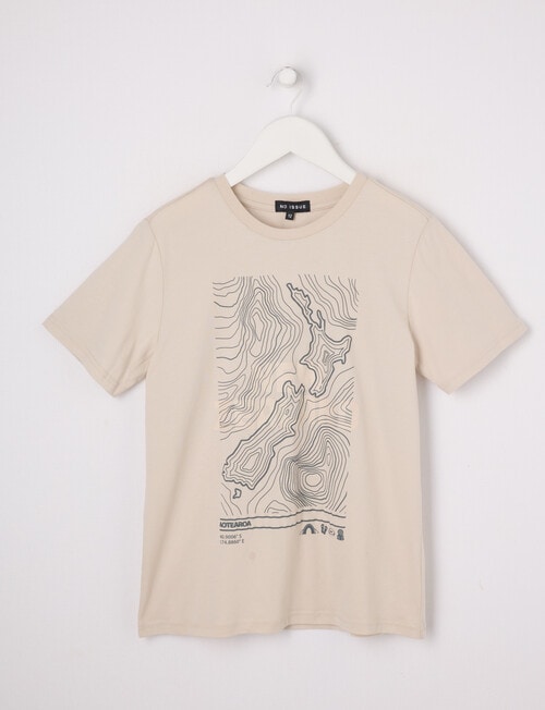 No Issue Kiwi Map Short Sleeve Tee, Stone product photo