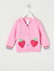 Teeny Weeny Strawberry Fields Pink Pop V-neck Cardigan product photo