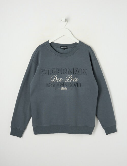 No Issue St Germain Deboss Oversize Crew, Carbon product photo